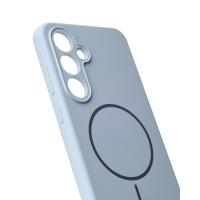 Силиконовый чехол Slim Ring Soft с поддержкой MagSafe для Samsung S24 FE blue fog