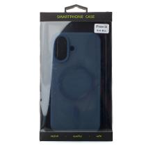 Силиконовый чехол SOFT MATT с поддержкой MagSafe для iPhone 16 dark blue