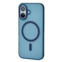 Силиконовый чехол SOFT MATT с поддержкой MagSafe для iPhone 16 dark blue