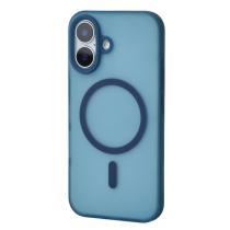 Силиконовый чехол SOFT MATT с поддержкой MagSafe для iPhone 16 dark blue