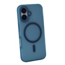 Силиконовый чехол SOFT MATT с поддержкой MagSafe для iPhone 16 dark blue