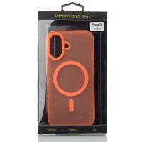 Силиконовый чехол SOFT MATT с поддержкой MagSafe для iPhone 16 orange