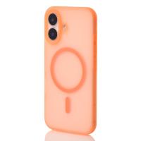 Силиконовый чехол SOFT MATT с поддержкой MagSafe для iPhone 16 orange