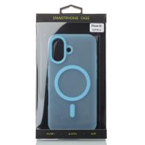 Силіконовий чохол SOFT MATTE з підтримкою MagSafe для iPhone 16 light blue