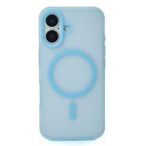 Силіконовий чохол SOFT MATTE з підтримкою MagSafe для iPhone 16 light blue
