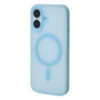 Силиконовый чехол SOFT MATT с поддержкой MagSafe для iPhone 16 light blue