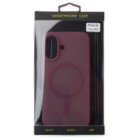 Силиконовый чехол SOFT MATT с поддержкой MagSafe для iPhone 16 cherry red