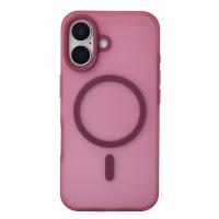 Силиконовый чехол SOFT MATT с поддержкой MagSafe для iPhone 16 cherry red