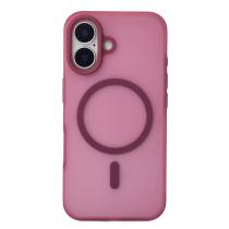 Силиконовый чехол SOFT MATT с поддержкой MagSafe для iPhone 16 cherry red