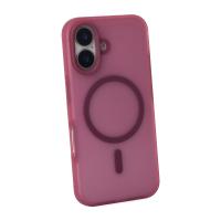 Силиконовый чехол SOFT MATT с поддержкой MagSafe для iPhone 16 cherry red