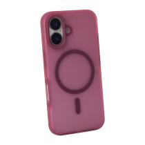 Силиконовый чехол SOFT MATT с поддержкой MagSafe для iPhone 16 cherry red