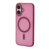 Силиконовый чехол SOFT MATT с поддержкой MagSafe для iPhone 16 cherry red