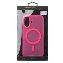 Силиконовый чехол SOFT MATT с поддержкой MagSafe для iPhone 16 rose red