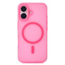 Силиконовый чехол SOFT MATT с поддержкой MagSafe для iPhone 16 rose red