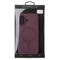 Силіконовий чохол SOFT MATT з підтримкою MagSafe для iPhone 16 Plus cherry red