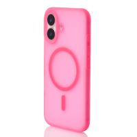 Силиконовый чехол SOFT MATT с поддержкой MagSafe для iPhone 16 Plus rose red