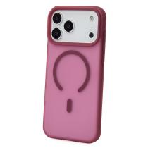 Силиконовый чехол SOFT MATT с поддержкой MagSafe для iPhone 17 Pro cherry red