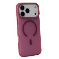 Силиконовый чехол SOFT MATT с поддержкой MagSafe для iPhone 17 Pro Max cherry red