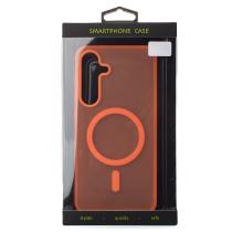 Силіконовий чохол SOFT MATT з підтримкою MagSafe для Samsung S25 FE orange
