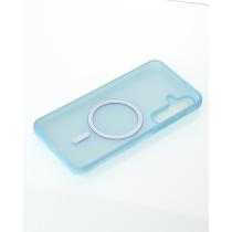 Силіконовий чохол SOFT MATT з підтримкою MagSafe для Samsung S25 FE light blue