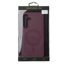 Силіконовий чохол SOFT MATT з підтримкою MagSafe для Samsung S25 FE cherry red