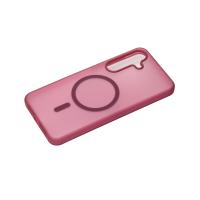 Силиконовый чехол SOFT MATT с поддержкой MagSafe для Samsung S25 FE cherry red