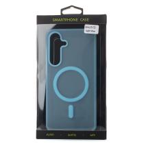 Силиконовый чехол SOFT MATT с поддержкой MagSafe для Samsung S24 Plus/S25 Plus light blue