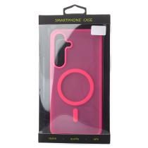 Силиконовый чехол SOFT MATT с поддержкой MagSafe для Samsung S24/S25 rose red