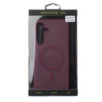 Силиконовый чехол SOFT MATT с поддержкой MagSafe для Samsung S24 Plus/S25 Plus cherry red