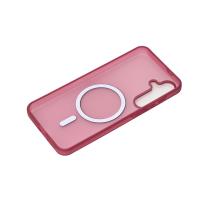 Силиконовый чехол SOFT MATT с поддержкой MagSafe для Samsung S24 Plus/S25 Plus cherry red