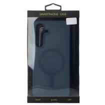 Силиконовый чехол SOFT MATT с поддержкой MagSafe для Samsung S24/S25 dark blue