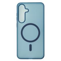 Силиконовый чехол SOFT MATT с поддержкой MagSafe для Samsung S24/S25 dark blue