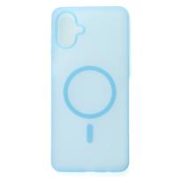 Силиконовый чехол SOFT MATT с поддержкой MagSafe для Samsung A07 light blue