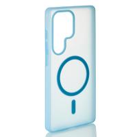 Силиконовый чехол SOFT MATT с поддержкой MagSafe для Samsung S25 Ultra light blue