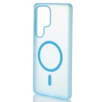 Силіконовий чохол SOFT MATT з підтримкою MagSafe для Samsung S25 Ultra light blue