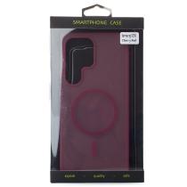 Силіконовий чохол SOFT MATTE з підтримкою MagSafe для Samsung S25 Ultra cherry red