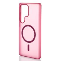 Силіконовий чохол SOFT MATTE з підтримкою MagSafe для Samsung S25 Ultra cherry red
