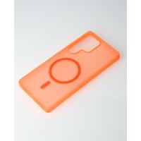 Силиконовый чехол SOFT MATT с поддержкой MagSafe для Samsung S25 Ultra orange