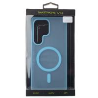 Силиконовый чехол SOFT MATT с поддержкой MagSafe для Samsung S24 Ultra light blue