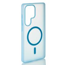 Силіконовий чохол SOFT MATT з підтримкою MagSafe для Samsung S24 Ultra light blue