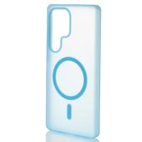 Силиконовый чехол SOFT MATT с поддержкой MagSafe для Samsung S24 Ultra light blue