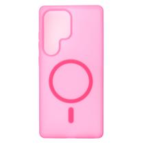 Силиконовый чехол SOFT MATT с поддержкой MagSafe для Samsung S24 Ultra rose red