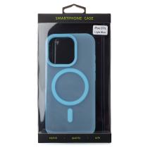 Силіконовий чохол SOFT MATTE з підтримкою MagSafe для iPhone 16 Pro light blue