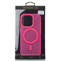 Силиконовый чехол SOFT MATT с поддержкой MagSafe для iPhone 16 Pro rose red
