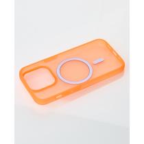 Силиконовый чехол SOFT MATT с поддержкой MagSafe для iPhone 14 Plus/15 Plus orange