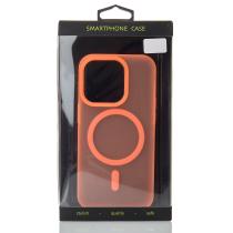 Силиконовый чехол SOFT MATT с поддержкой MagSafe для iPhone 14 Plus/15 Plus orange