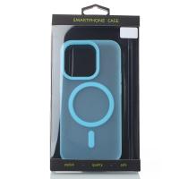 Силиконовый чехол SOFT MATT с поддержкой MagSafe для iPhone 15 Pro Max light blue