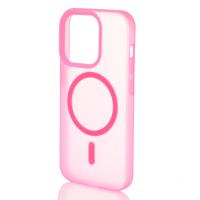 Силиконовый чехол SOFT MATT с поддержкой MagSafe для iPhone 14 Plus/15 Plus rose red