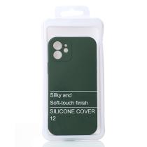 Силиконовый чехол SOFT Silicone Case для iPhone 12 (без лого) темно-зеленый