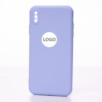 Силиконовый чехол SOFT Silicone Case для iPhone XS Max (с лого) фиалковый